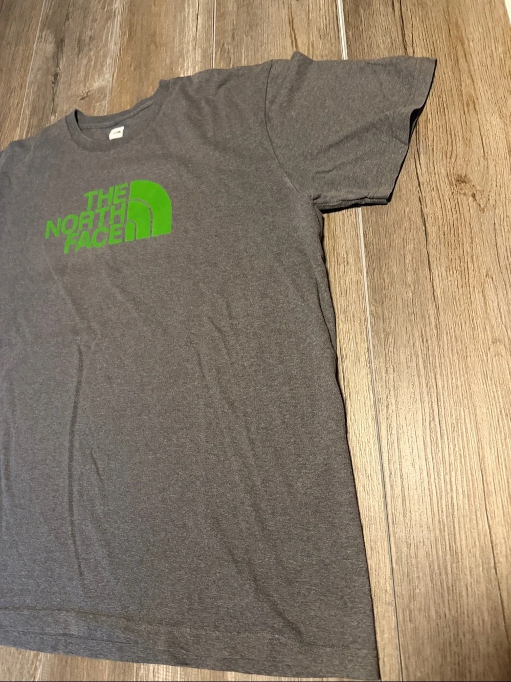 The North Face Short Sleeve Gray Tee with Green Logo